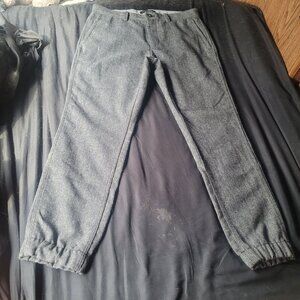 Banana Republic Wool Blend Herringbone Cinched Ankle Unisex Pants 30x30 Gray